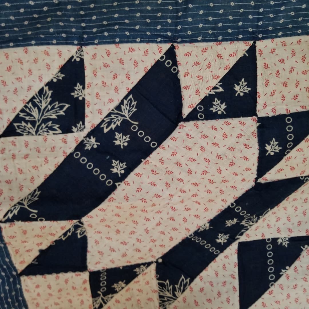 1800s Quilt Top in Blue