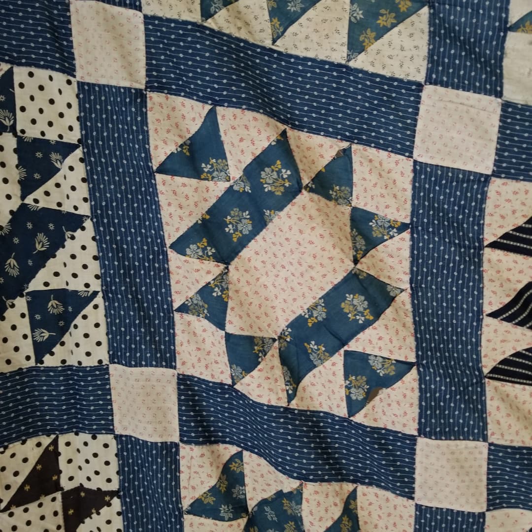 1800s Quilt Top in Blue