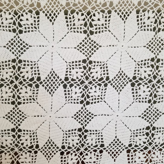 Cream Hand Crochet Coverlet