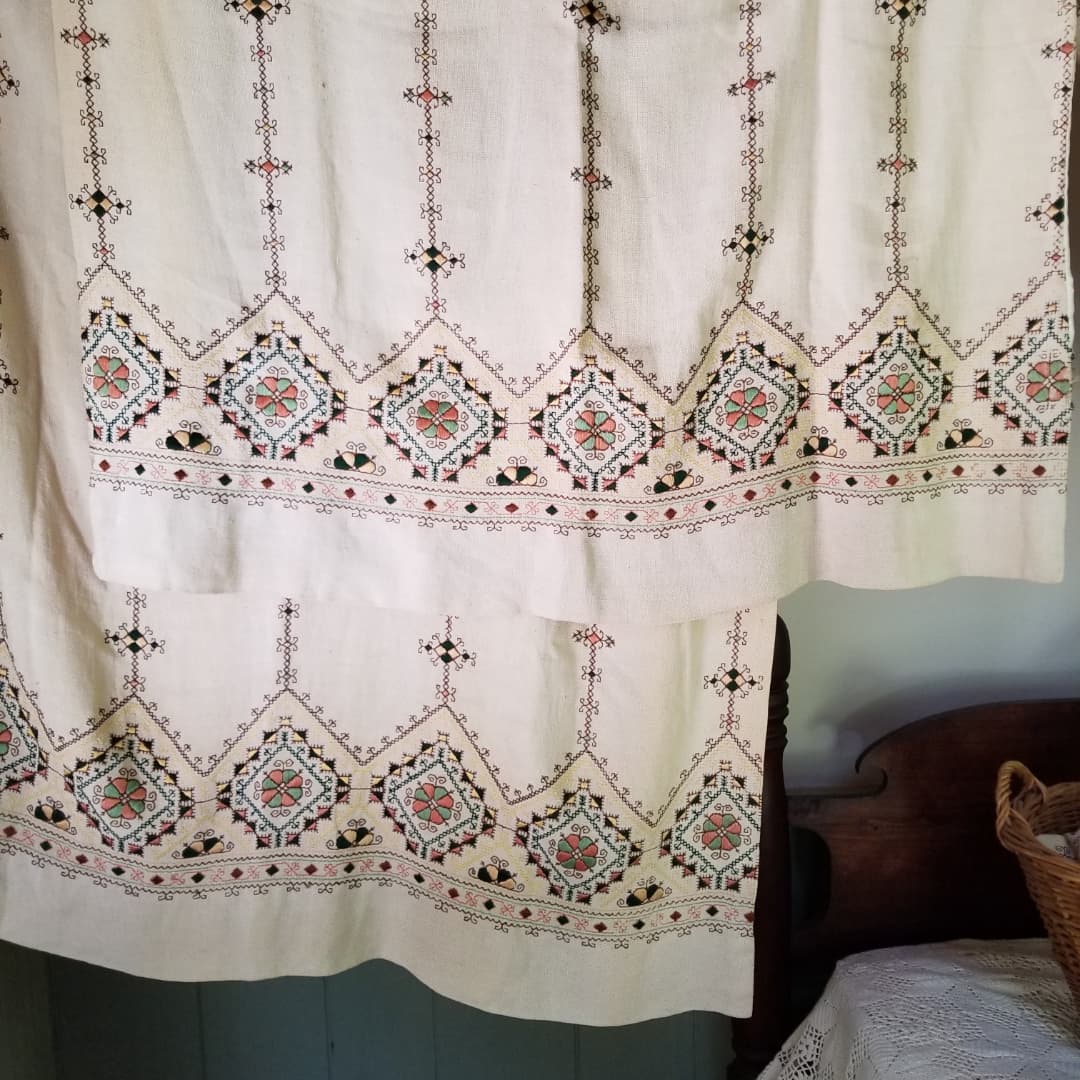 Woven Embroidered Curtain Panels