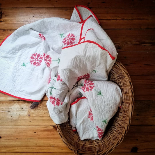 Contemporary Cross Stitched Quilt