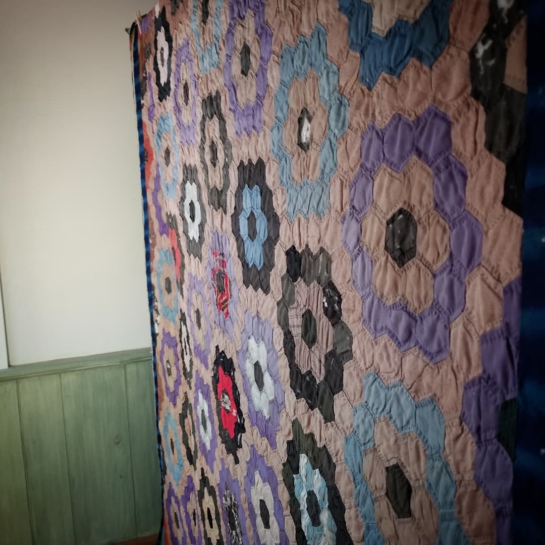 19th Cent. Grandmother's Garden Quilt