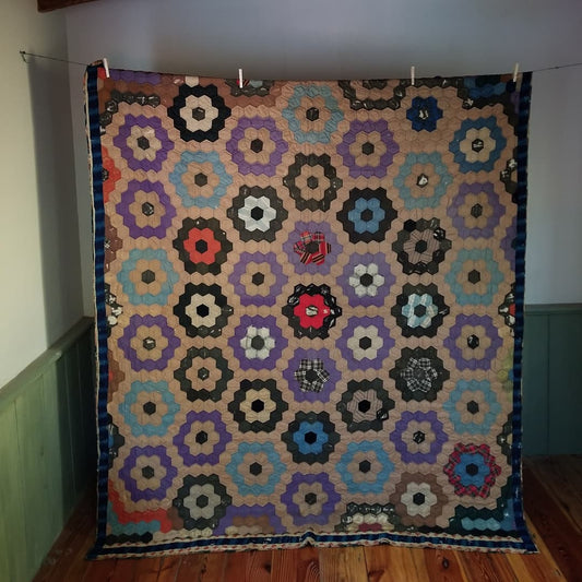 19th Cent. Grandmother's Garden Quilt