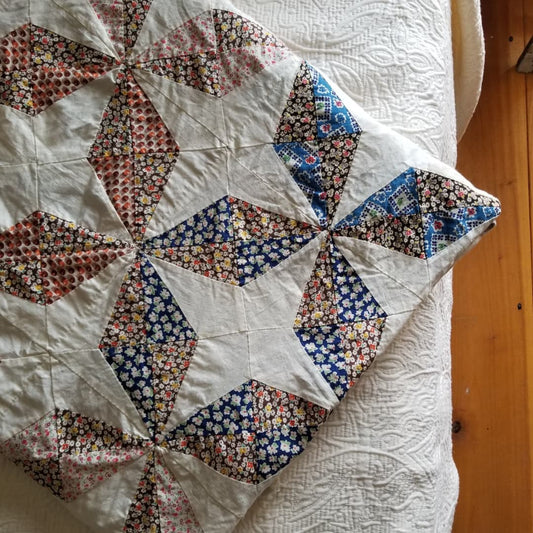 Sugar Sack Quilt Top, Four Point Star