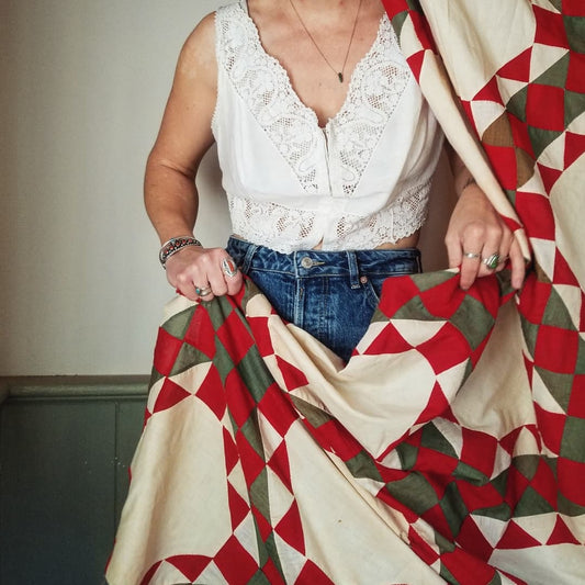 Red and Green Quilt TOP