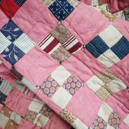 Four Patch Quilt with Newer Backing.