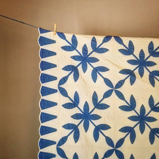 Blue and White Applique Quilt