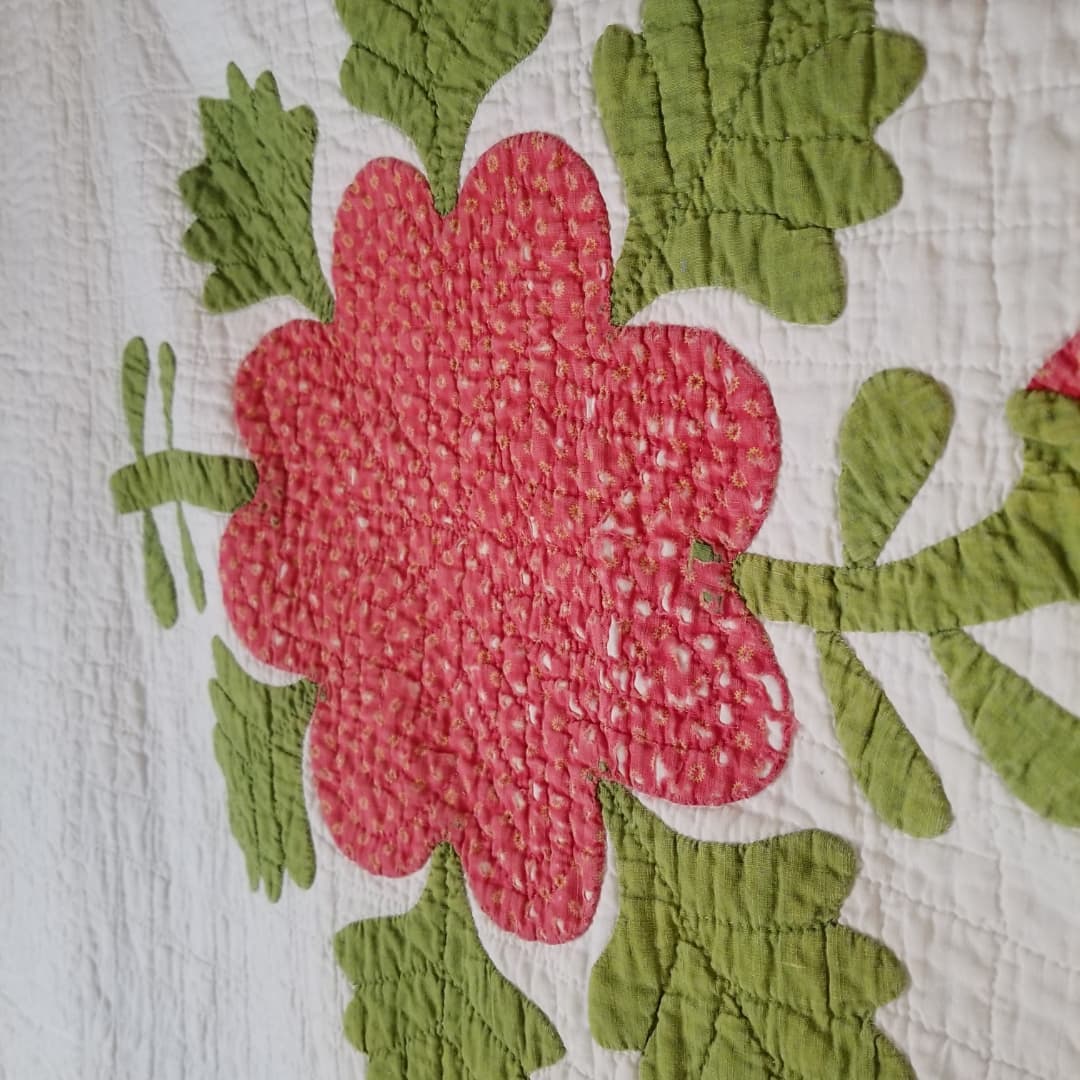 19th Century Rose Applique Quilt