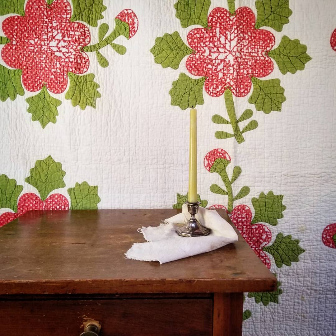 19th Century Rose Applique Quilt