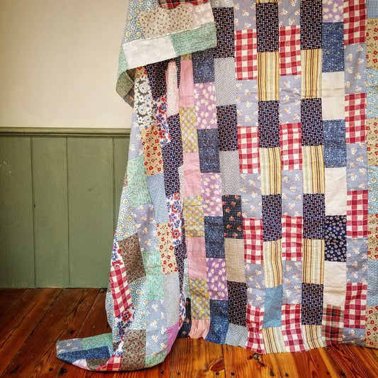 Antique Vertical Brick Quilt TOP