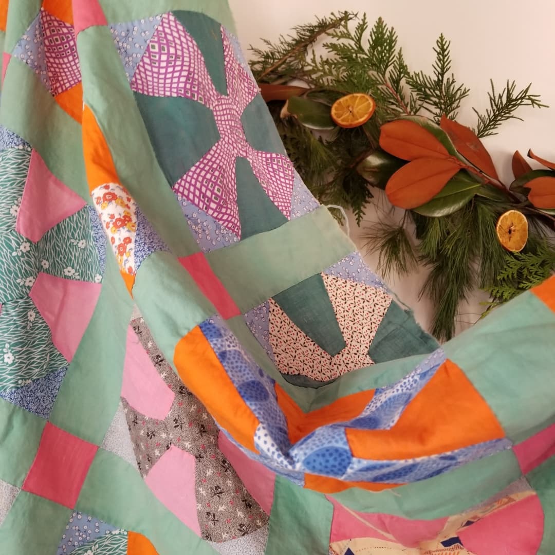 Green Pinwheel Quilt TOP