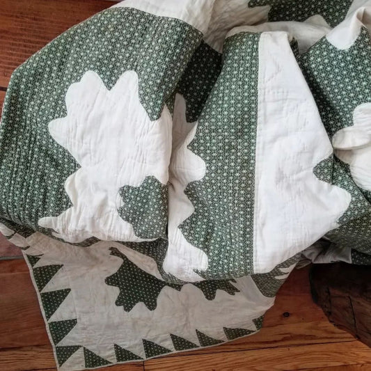 Green 19th Century Applique Quilt