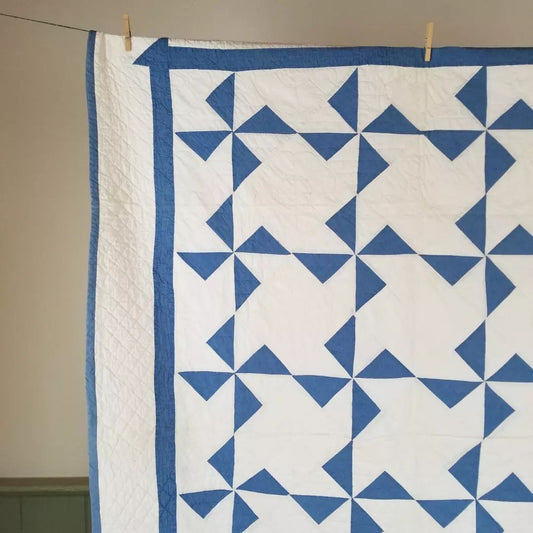 Blue and White Pinwheel Quilt