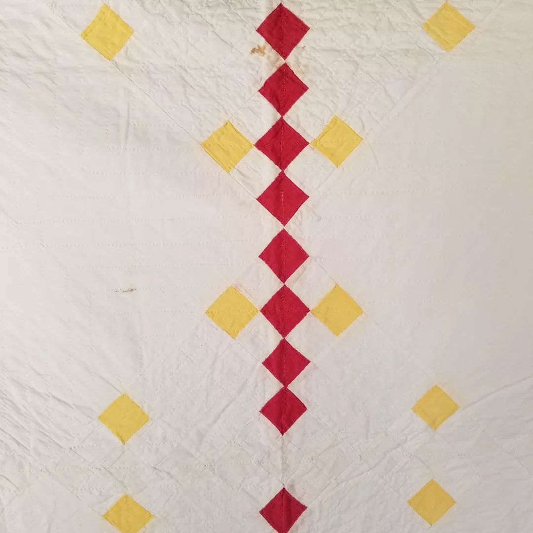 Yellow & Red 9 Patch Chain Quilt