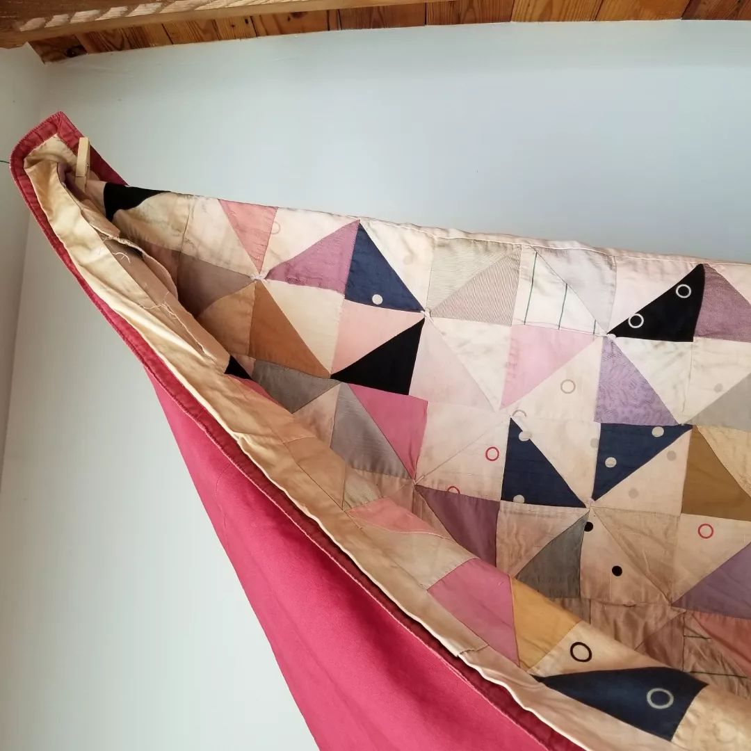 Muted Triangle Hand Tied Quilt