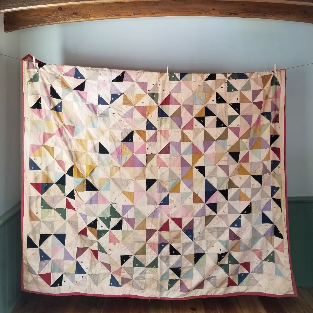 Muted Triangle Hand Tied Quilt