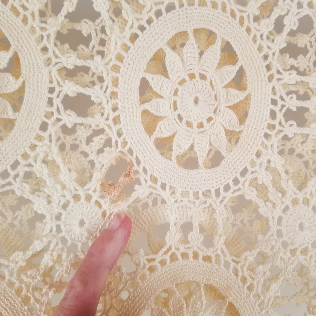 Handmade, Cream, Crochet Throw