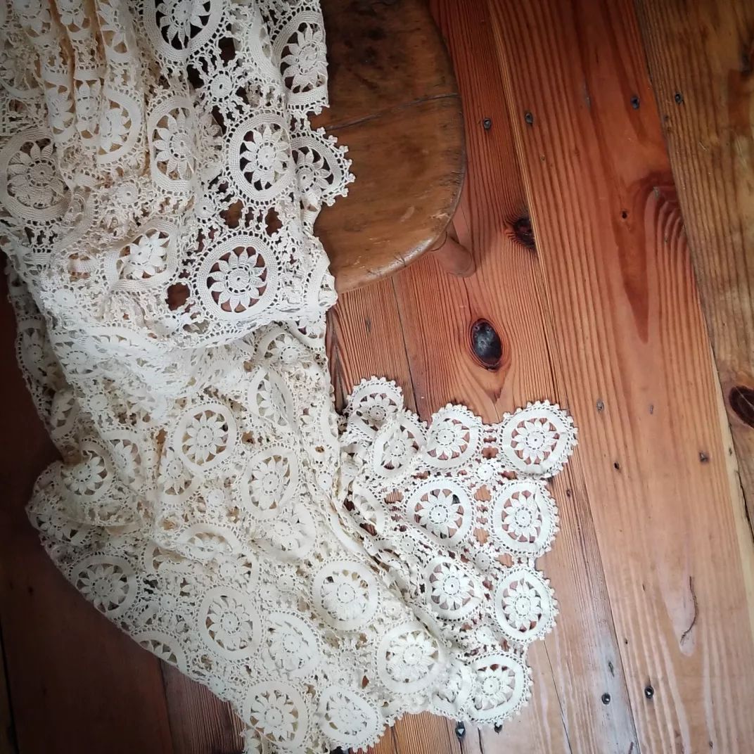 Handmade, Cream, Crochet Throw