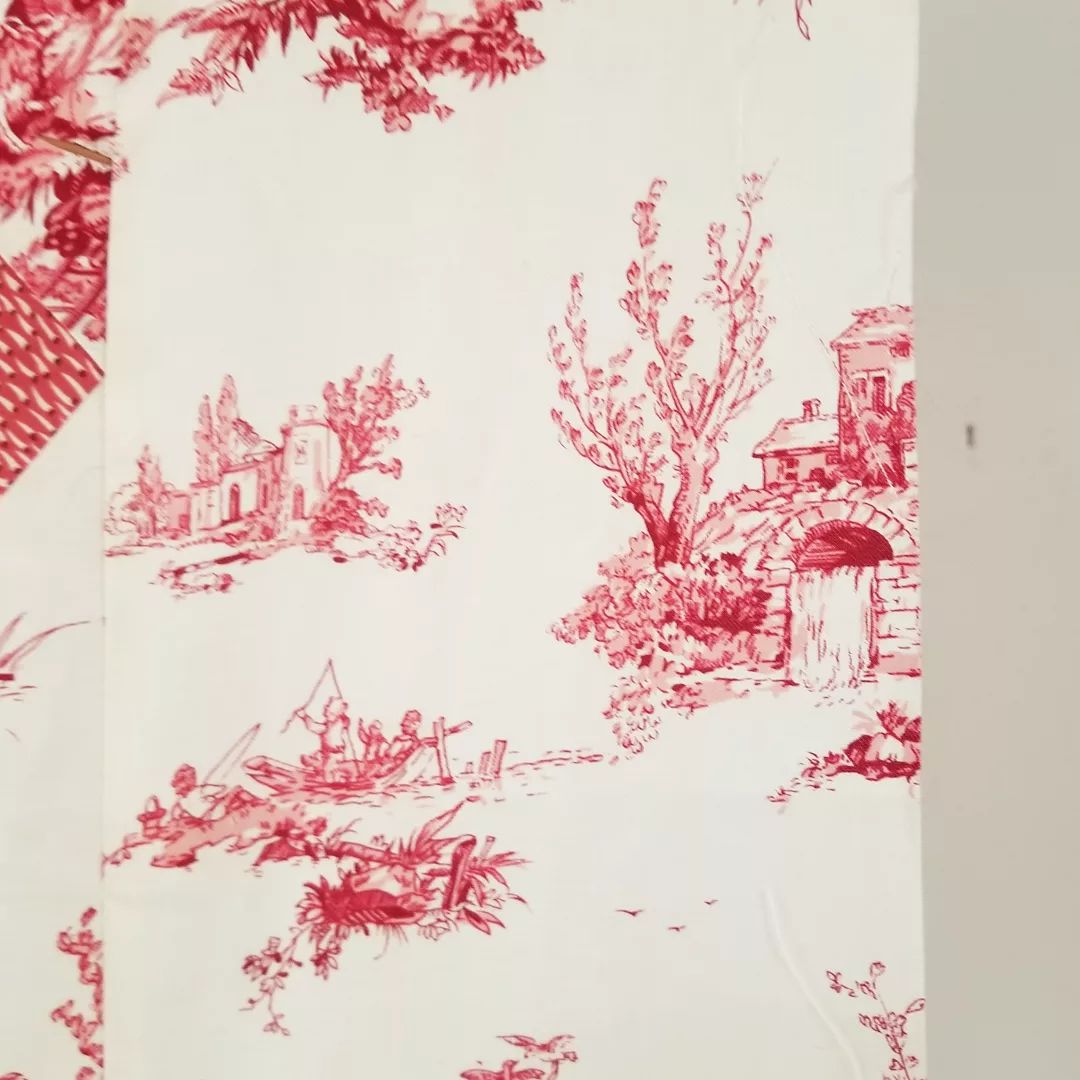 French Pastoral Toile Quilt TOP
