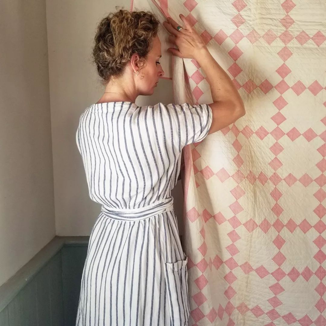 Pink and White Irish Chain Quilt 5