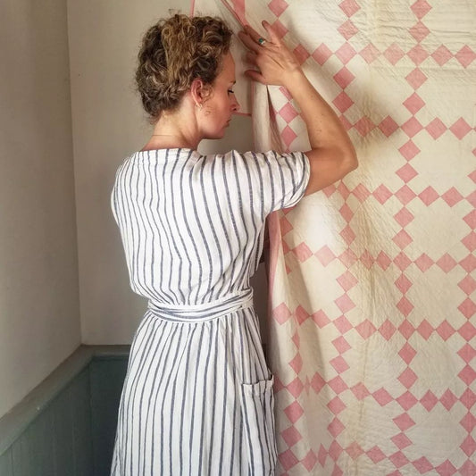 Pink and White Irish Chain Quilt 5