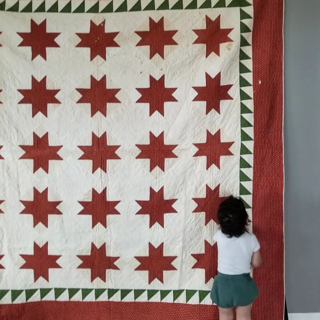 Calico and Cream Star Quilt