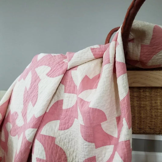 Pink Drunkard's Path Quilt