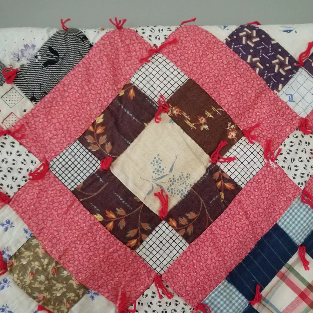 Hand Tied Patch Quilt with Angel Corner