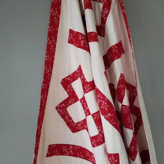Red and White Antique Quilt
