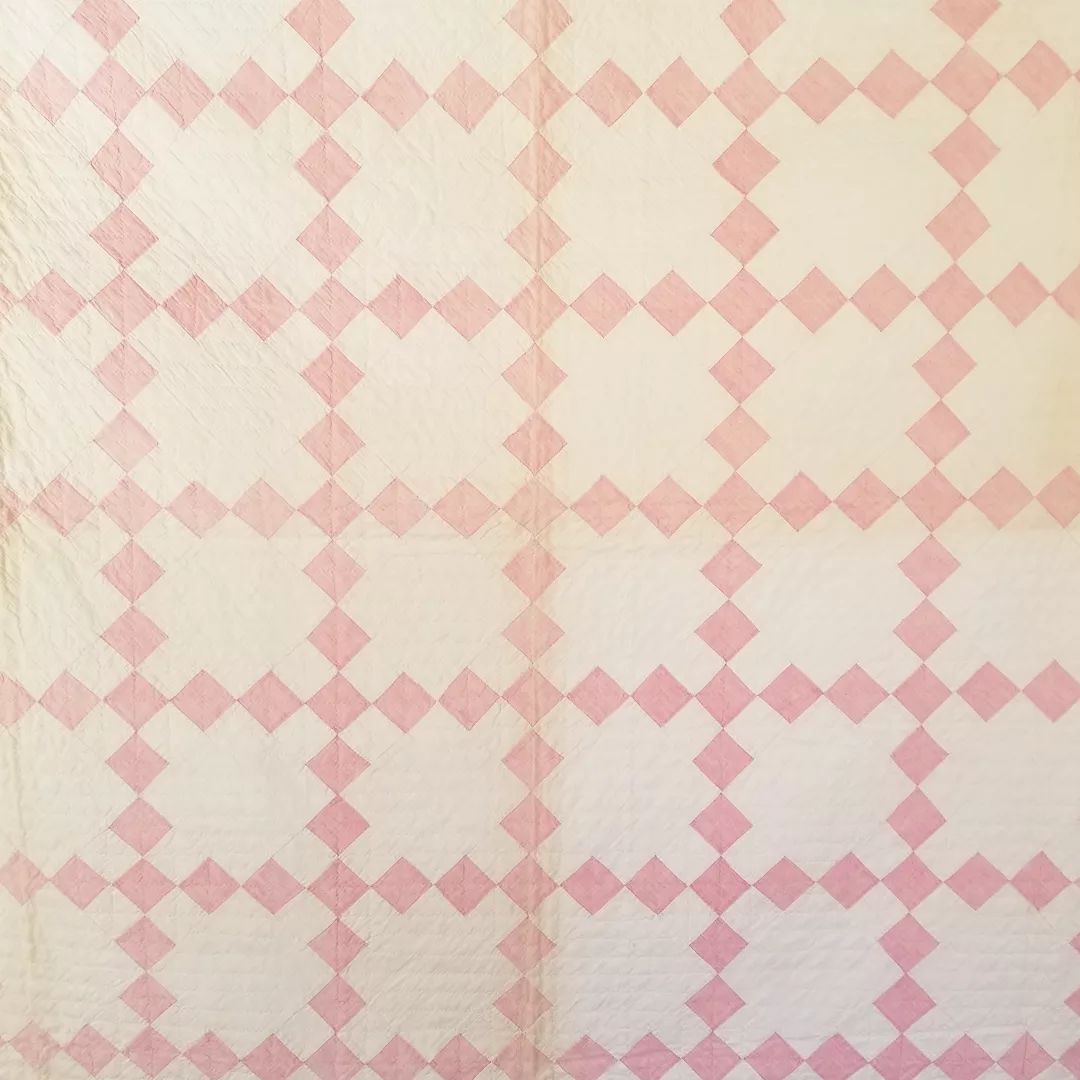 Pink and White Irish Chain Quilt 5