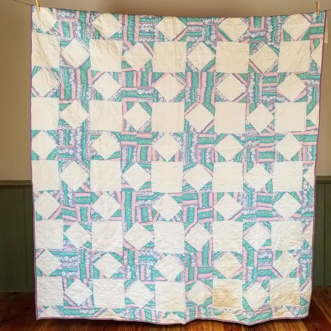 Teal and Lavender Stars Quilt