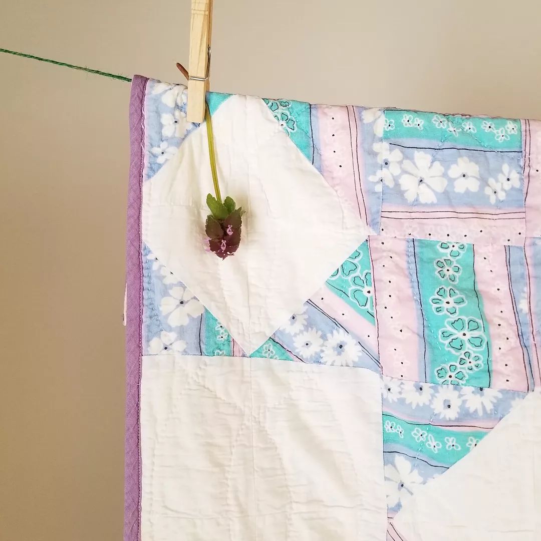 Teal and Lavender Stars Quilt