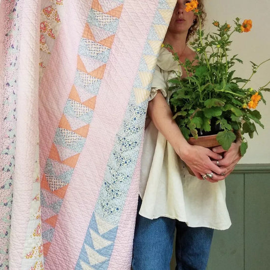 Baby Florals Geese Quilt