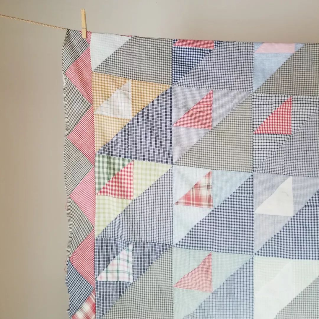 Triangle Gingham Quilt Top