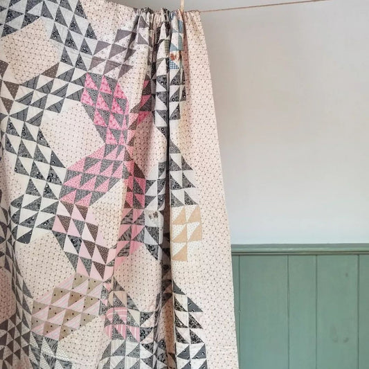 Calico and Cream Ocean Waves Quilt