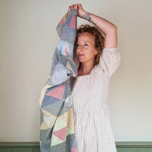Triangle Gingham Quilt Top