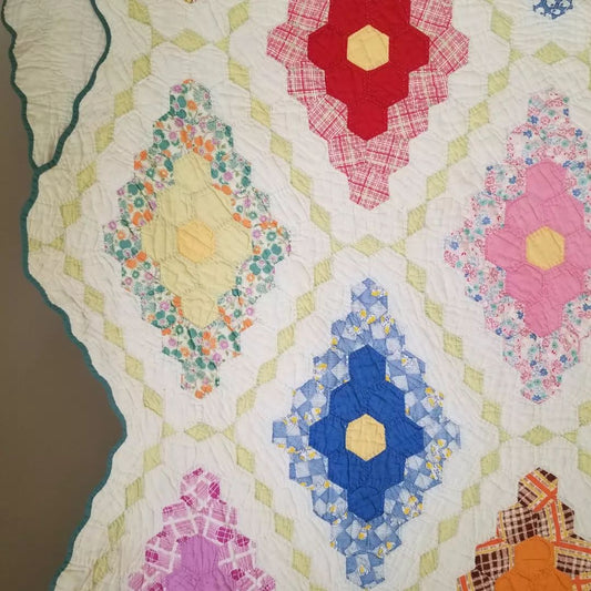 Oblong Flower Garden Quilt