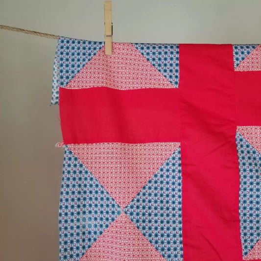 Red and Blue Quilt TOP