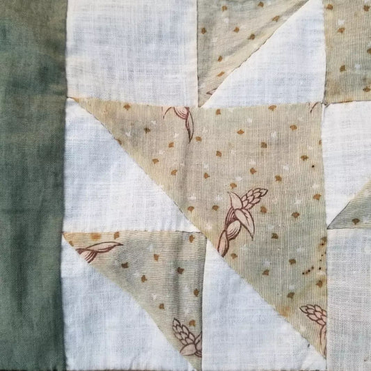 Faded Green Double X Quilt TOP