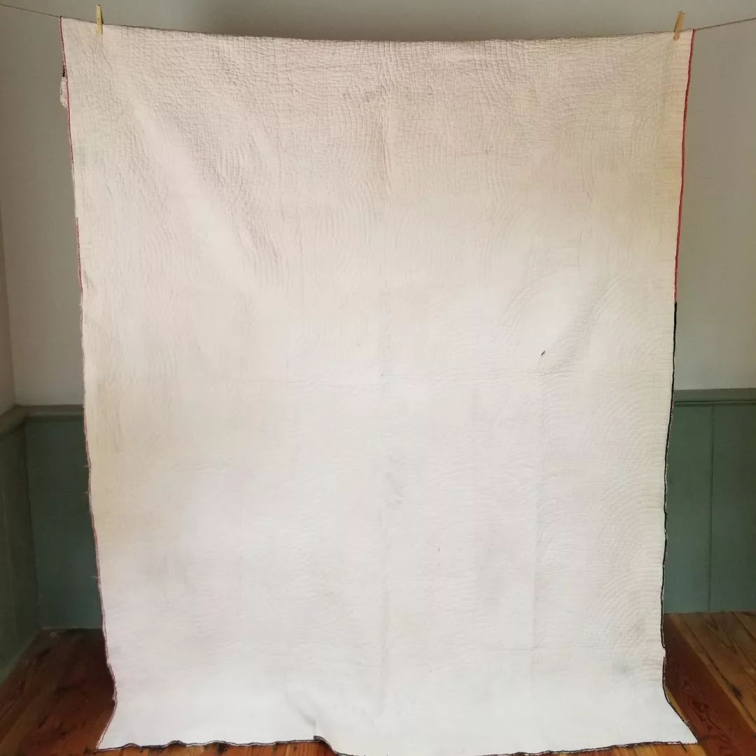 Red, Worn, 9 Patch Quilt