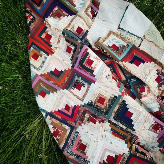 Streak of Lighting Log Cabin Quilt Top