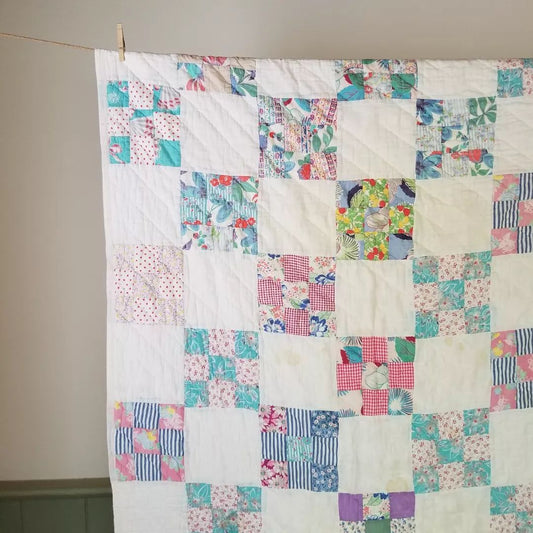 Mid 20th Century, 9 Patch Quilt