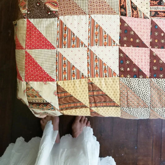 19th Century Half Triangle Quilt Top