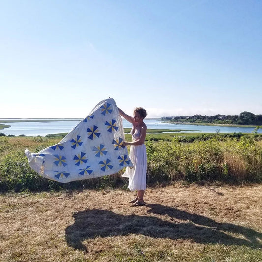 Yellow and Blue Antique Quilt