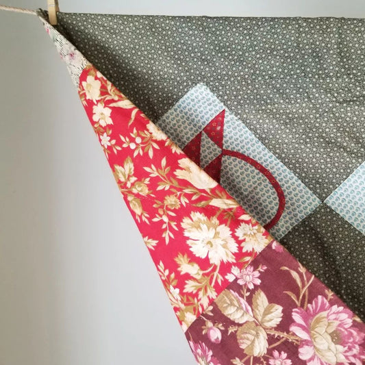 Green and Red Calico Basket Quilt