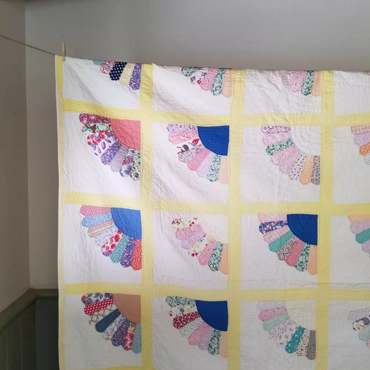 Yellow Sash Fans Quilt