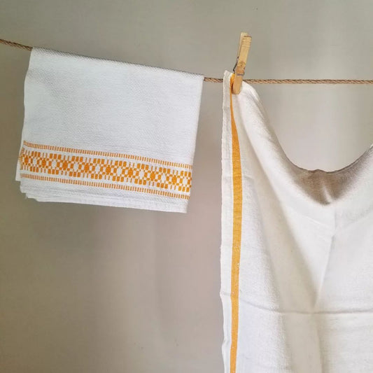 2 pc Set, Mixed Orange Linens.