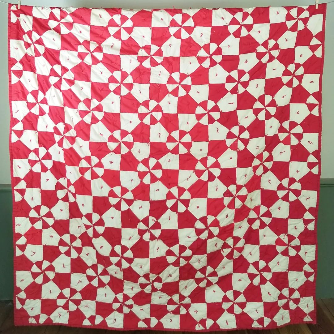 Red and White Hand Tied Quilt