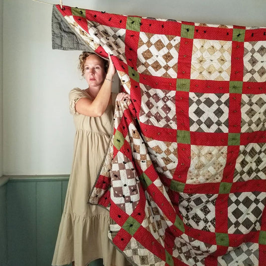 Red & Green Sashed Quilt