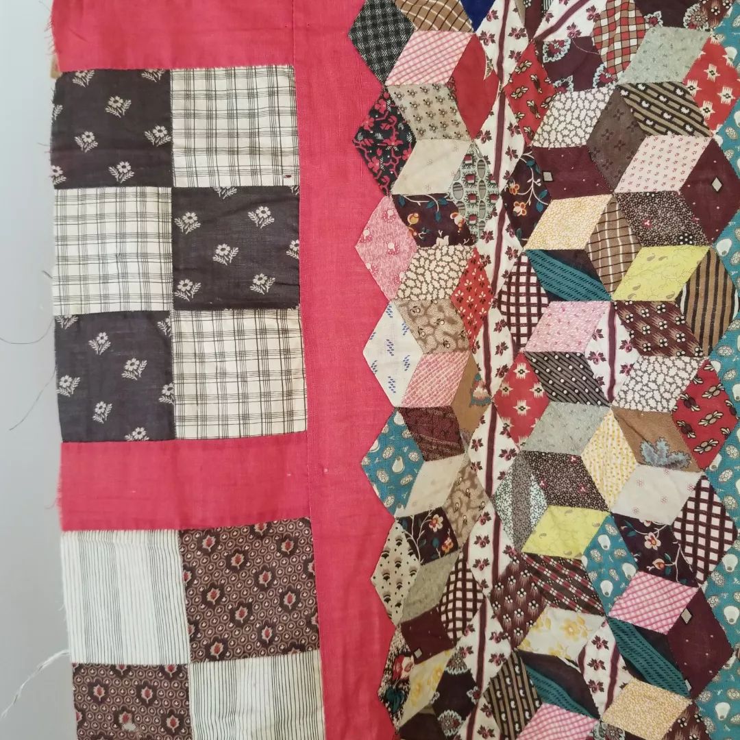 Set of 2 Hand Pieced Quilt Sections